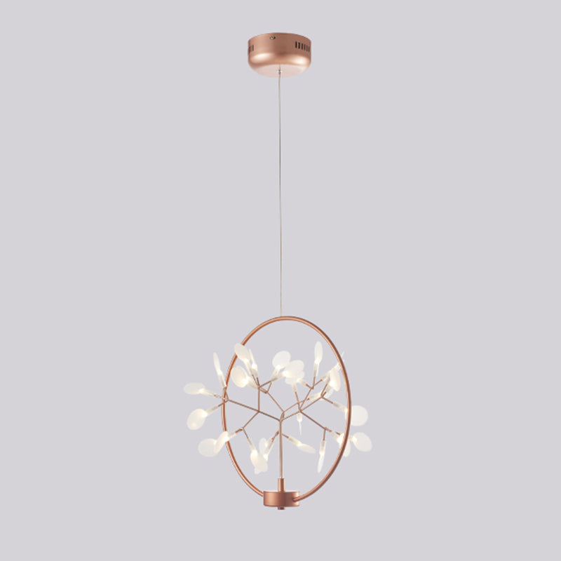 Rose Gold Sputnik Pendant Light in Modern Creative Style Stainless-Steel Firefly Ceiling Light with Acrylic Shade