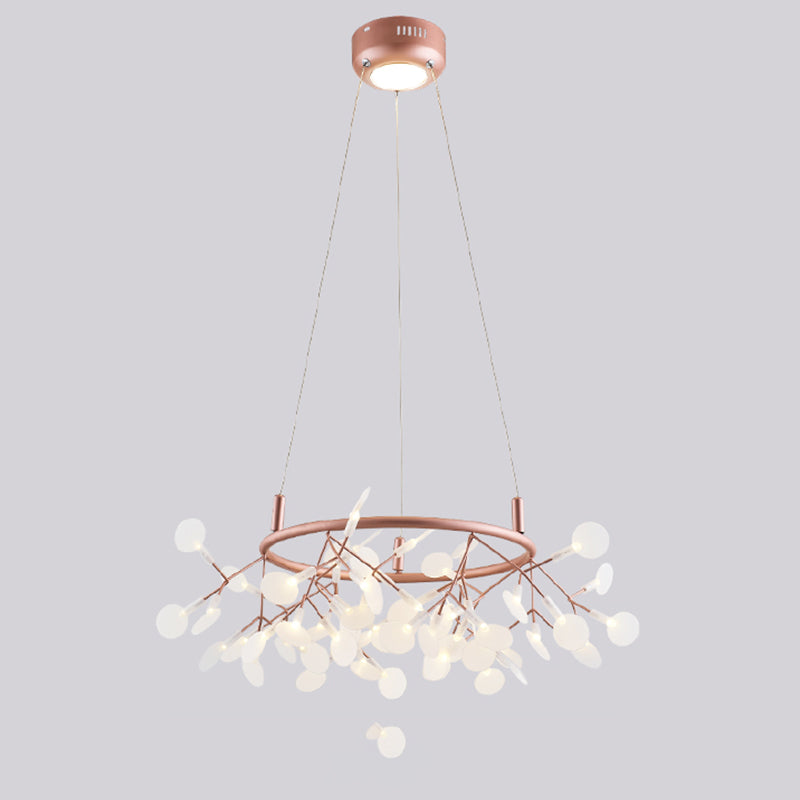 Rose Gold Sputnik Pendant Light in Modern Creative Style Stainless-Steel Firefly Ceiling Light with Acrylic Shade