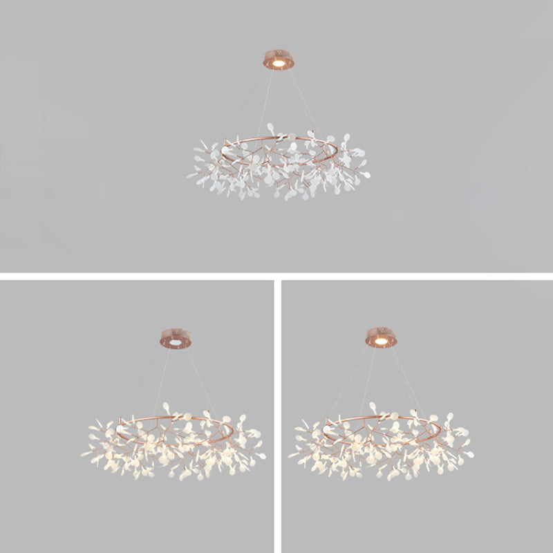 Rose Gold Sputnik Pendant Light in Modern Creative Style Stainless-Steel Firefly Ceiling Light with Acrylic Shade