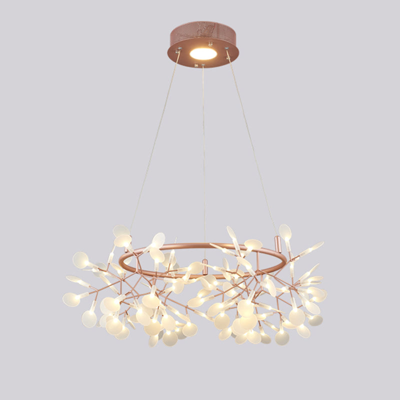 Rose Gold Sputnik Pendant Light in Modern Creative Style Stainless-Steel Firefly Ceiling Light with Acrylic Shade