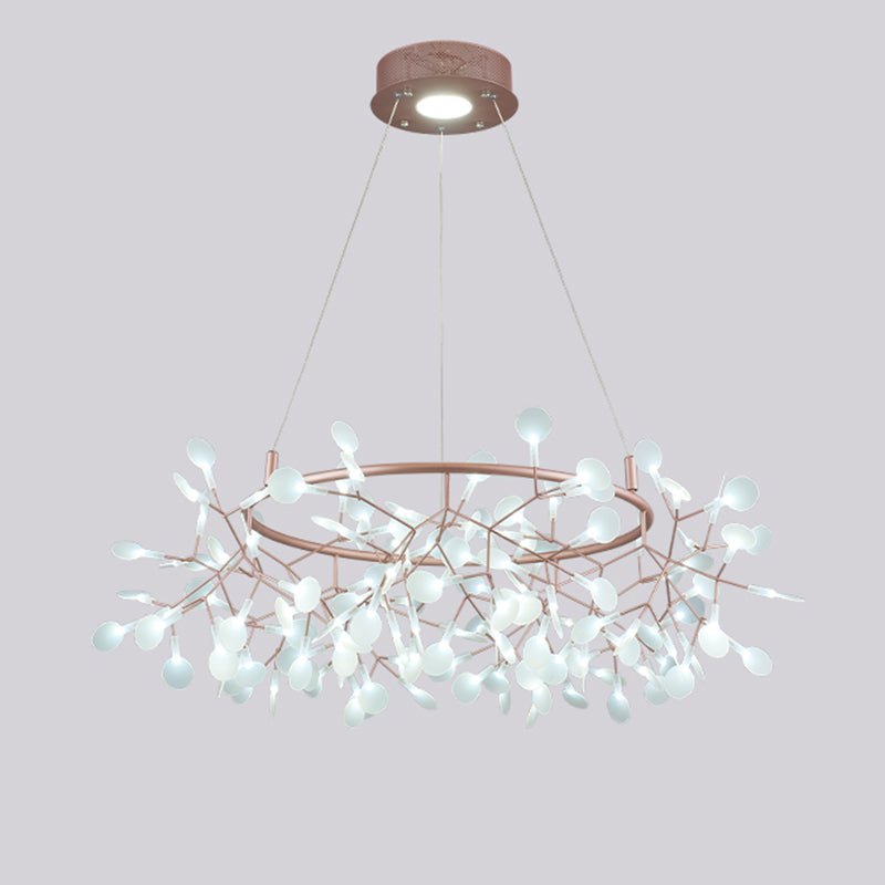 Rose Gold Sputnik Pendant Light in Modern Creative Style Stainless-Steel Firefly Ceiling Light with Acrylic Shade