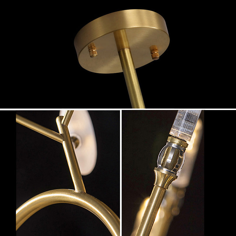 Gold Firefly Adjustable Pendant Light in Modern Luxury Style Copper Sputnik Ceiling Light with Acrylic Shade