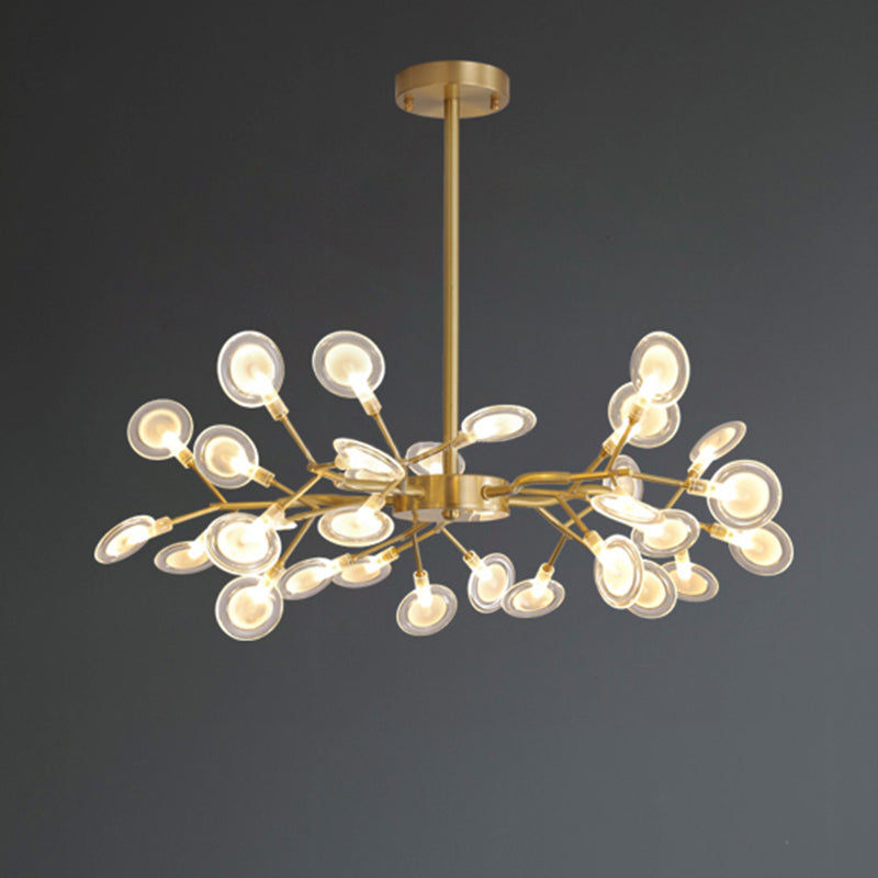 Gold Firefly Adjustable Pendant Light in Modern Luxury Style Copper Sputnik Ceiling Light with Acrylic Shade