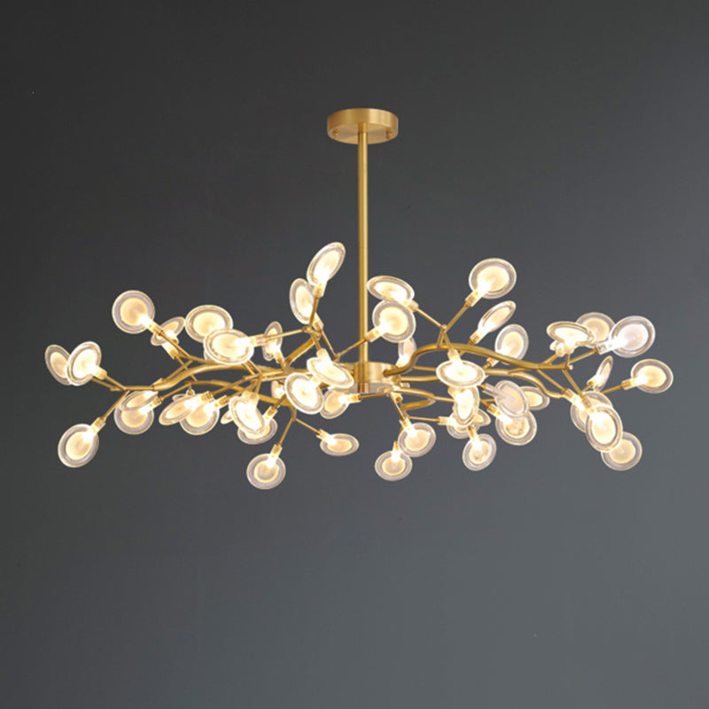 Gold Firefly Adjustable Pendant Light in Modern Luxury Style Copper Sputnik Ceiling Light with Acrylic Shade