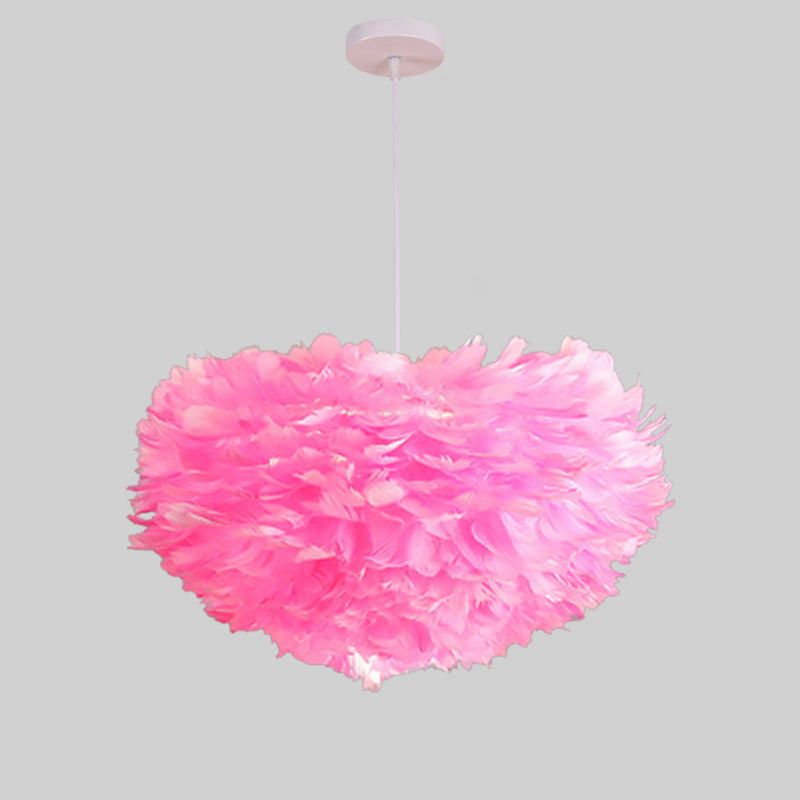 Nordic-Style Shaded Chandelier Pendant Light Feather Bedroom Pendant Lighting Fixture