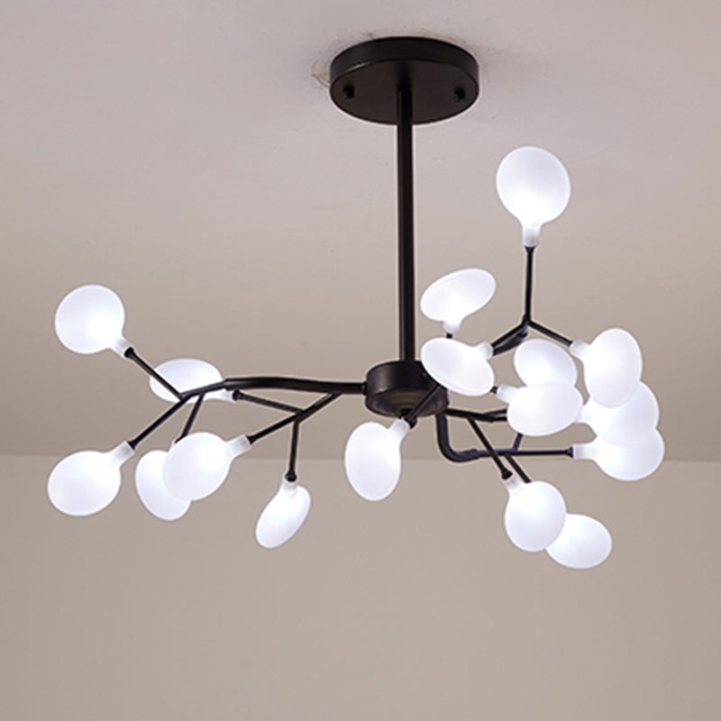 Luce a sospensione per lucciole in ferro battuto in moderna luce del soffitto regolabile radiale in stile conciso con ombra acrilica