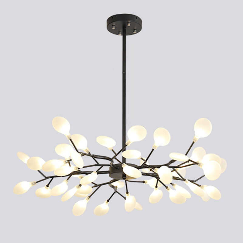 Wrought Iron Firefly Pendant Light in Modern Simplicity Sputnik Adjustable Hanging Lamp for Living Room