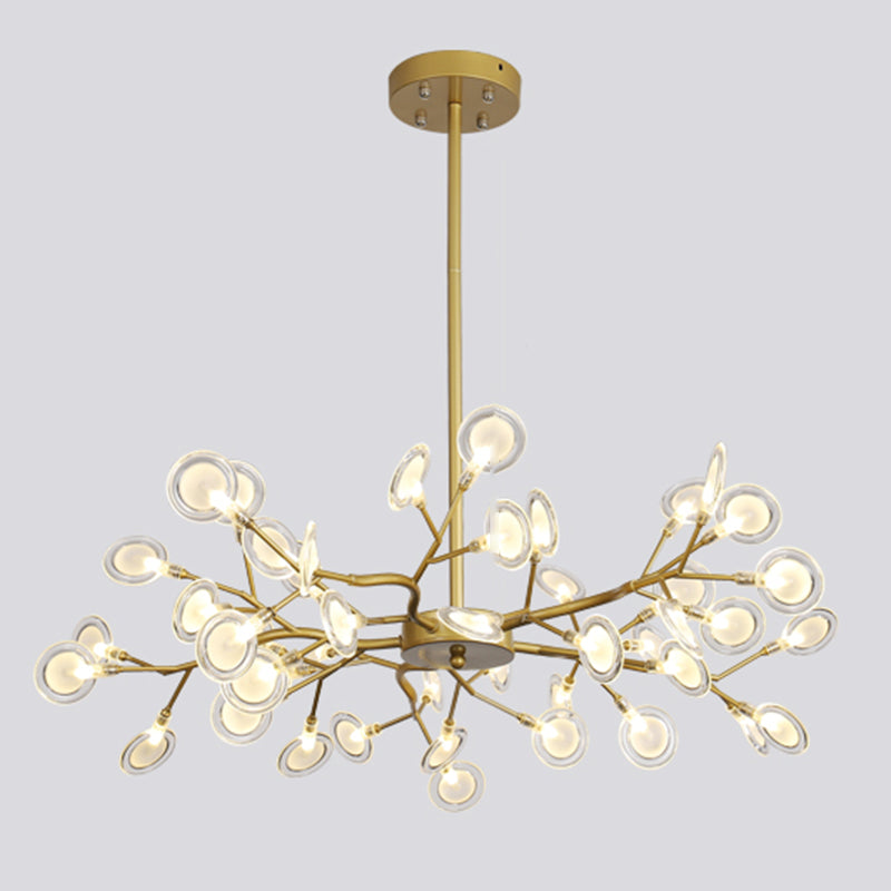 Wrought Iron Firefly Pendant Light in Modern Simplicity Sputnik Adjustable Hanging Lamp for Living Room