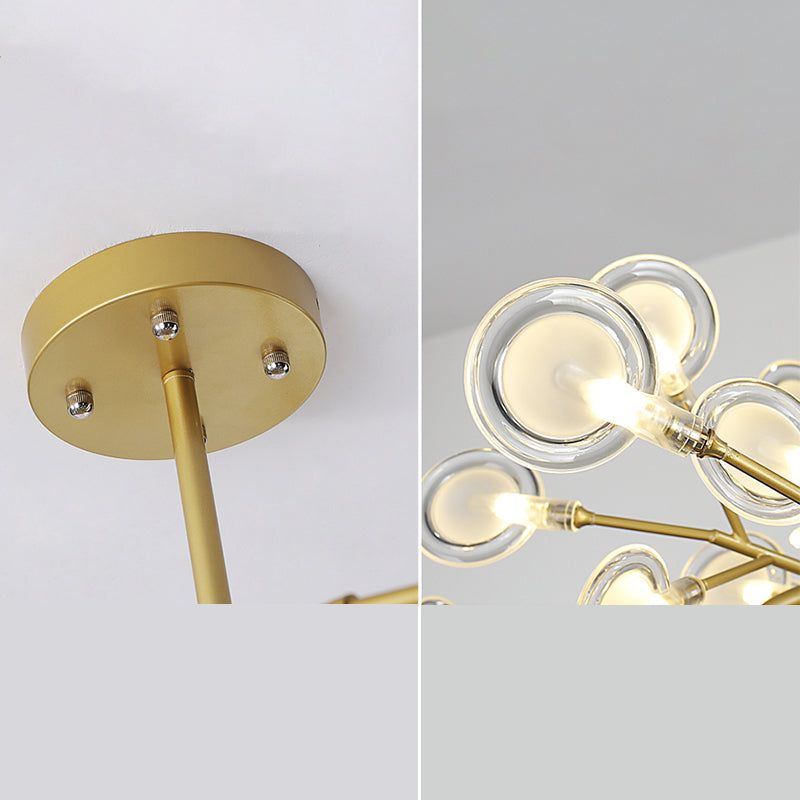 Wrought Iron Firefly Pendant Light in Modern Simplicity Sputnik Adjustable Hanging Lamp for Living Room