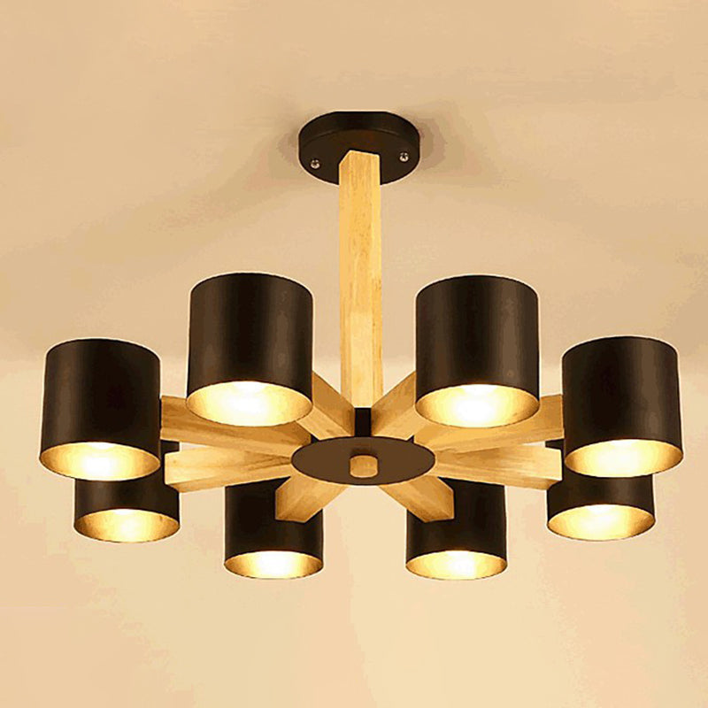 Metal Cylinder Chandelier Pendant Light Simple Style Pendant Chandelier for Living Room