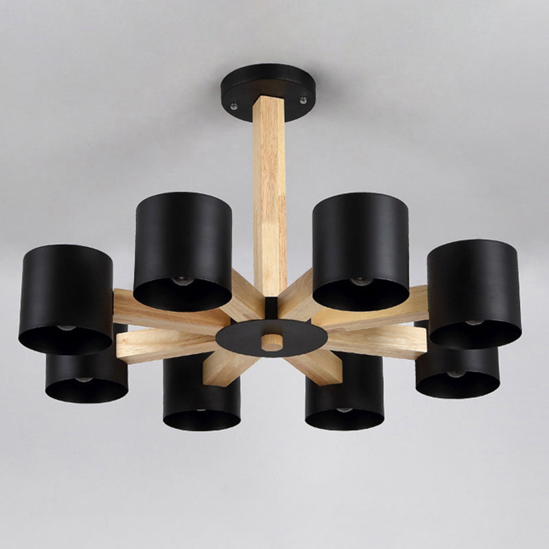 Metal Cylinder Chandelier Pendant Light Simple Style Pendant Chandelier for Living Room