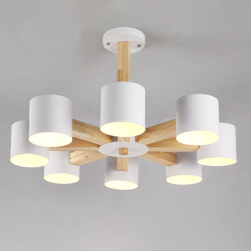 Metal Cylinder Chandelier Pendant Light Simple Style Pendant Chandelier for Living Room