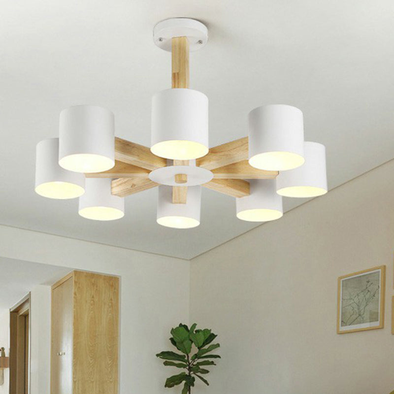 Metal Cylinder Chandelier Pendant Light Simple Style Pendant Chandelier for Living Room