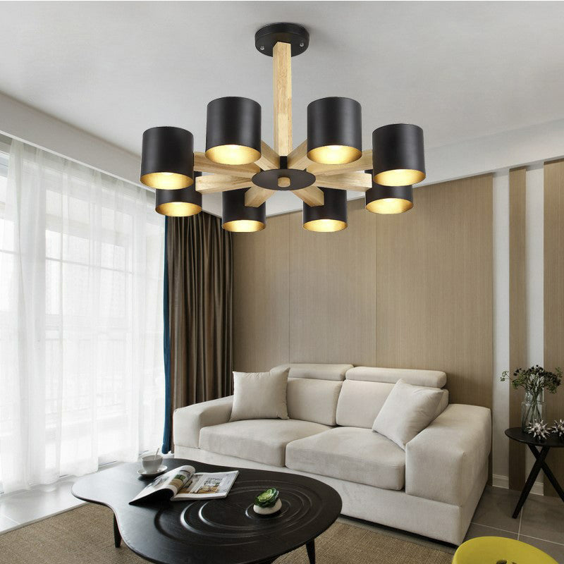 Metal Cylinder Chandelier Pendant Light Simple Style Pendant Chandelier for Living Room