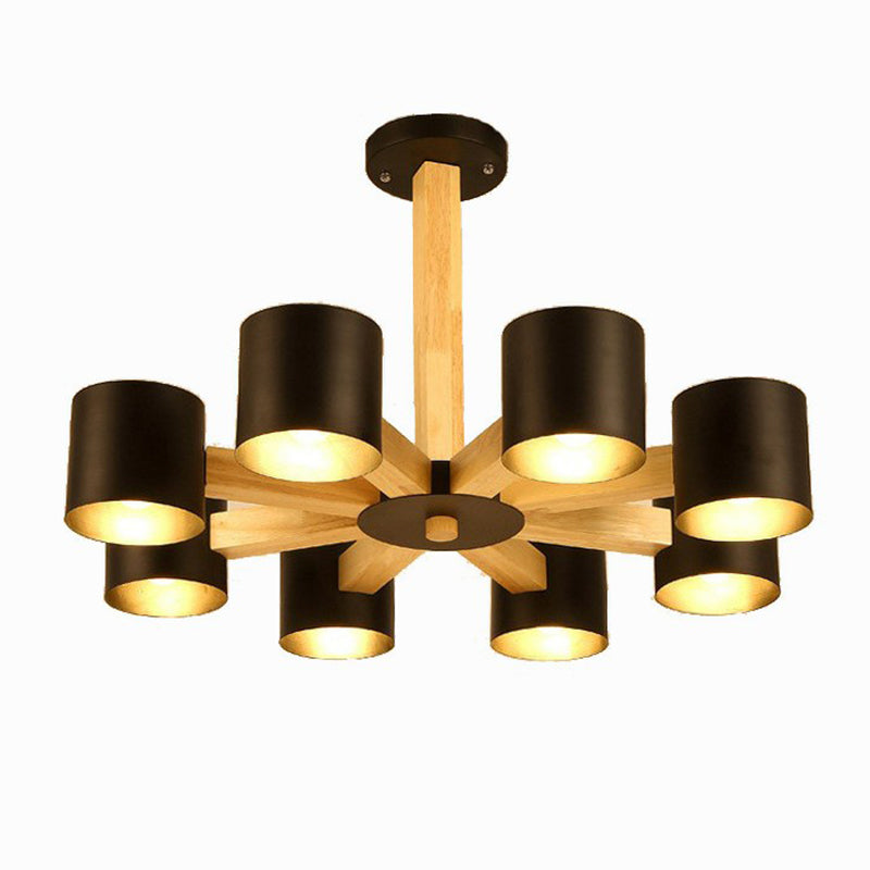 Metal Cylinder Chandelier Pendant Light Simple Style Pendant Chandelier for Living Room