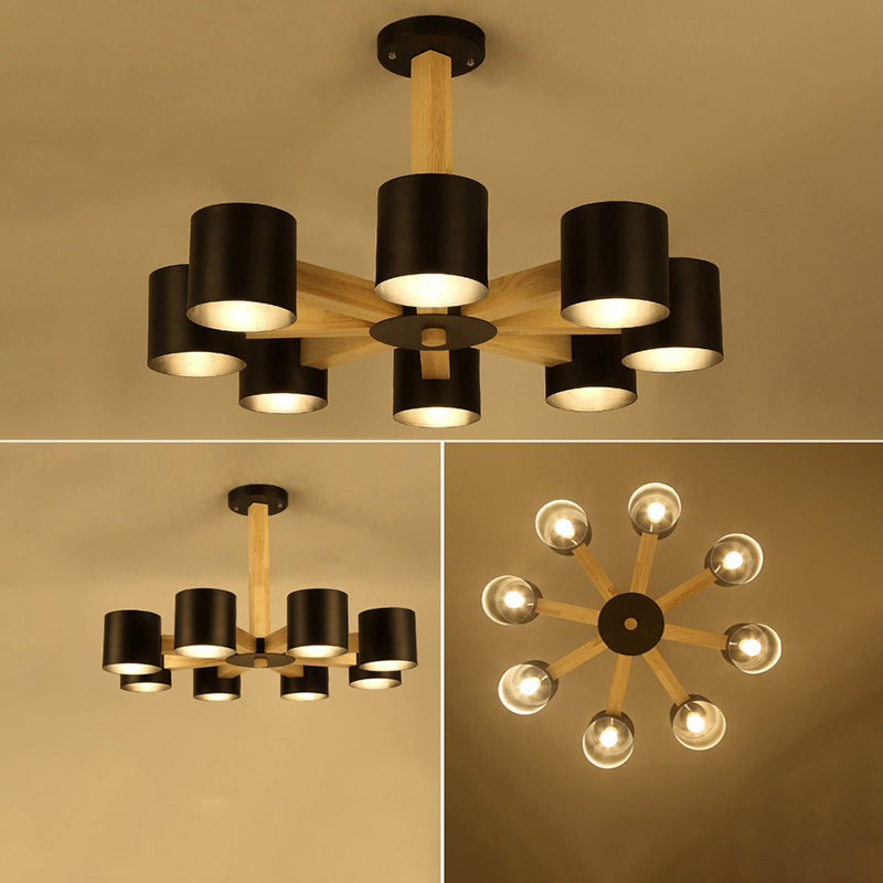 Metal Cylinder Chandelier Pendant Light Simple Style Pendant Chandelier for Living Room