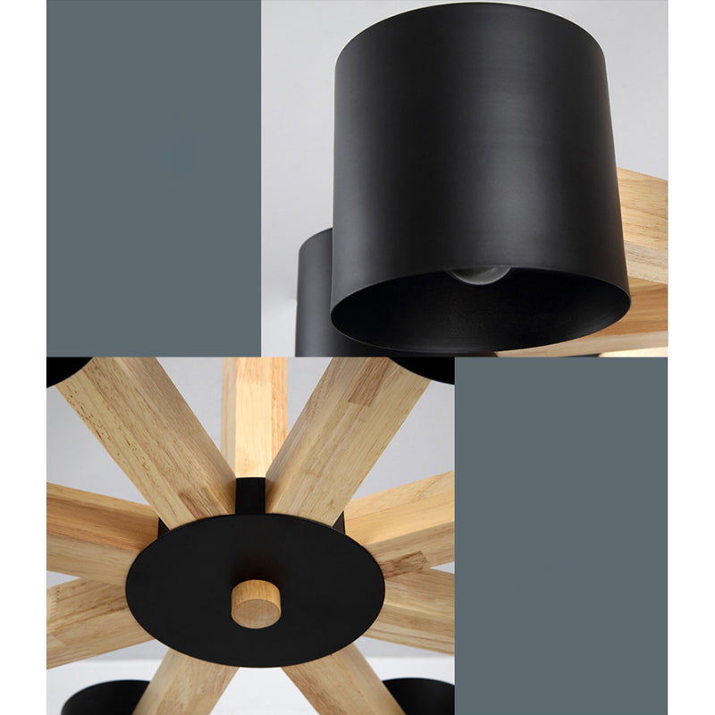 Metal Cylinder Chandelier Pendant Light Simple Style Pendant Chandelier for Living Room