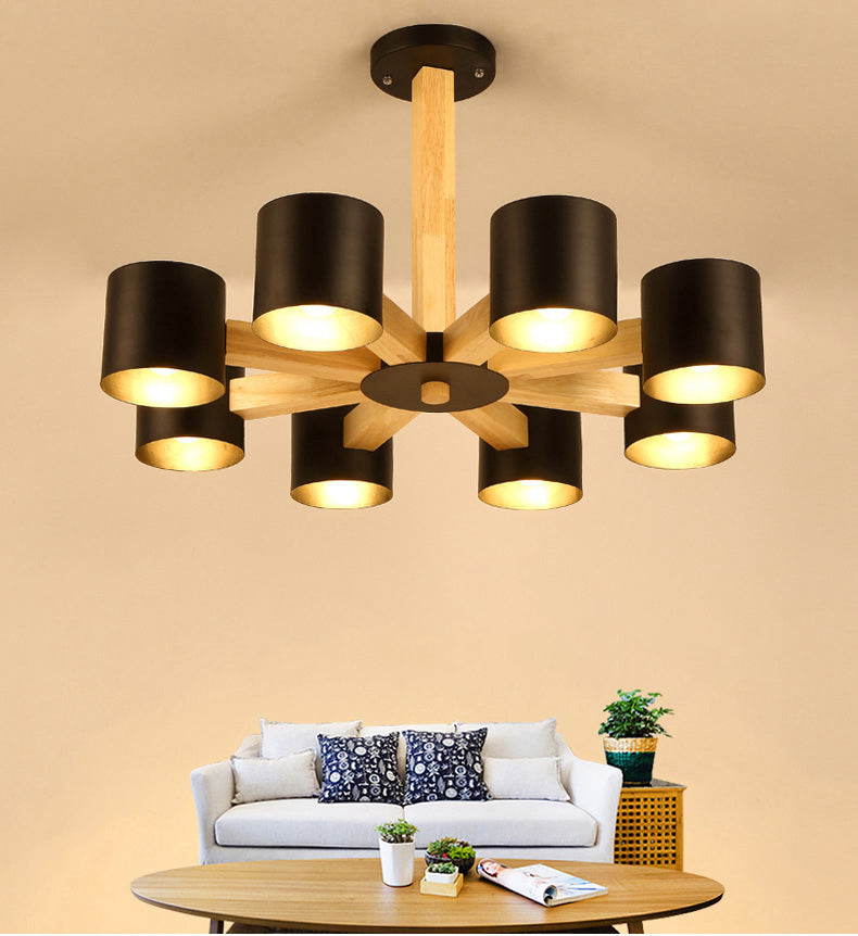 Metal Cylinder Chandelier Pendant Light Simple Style Pendant Chandelier for Living Room