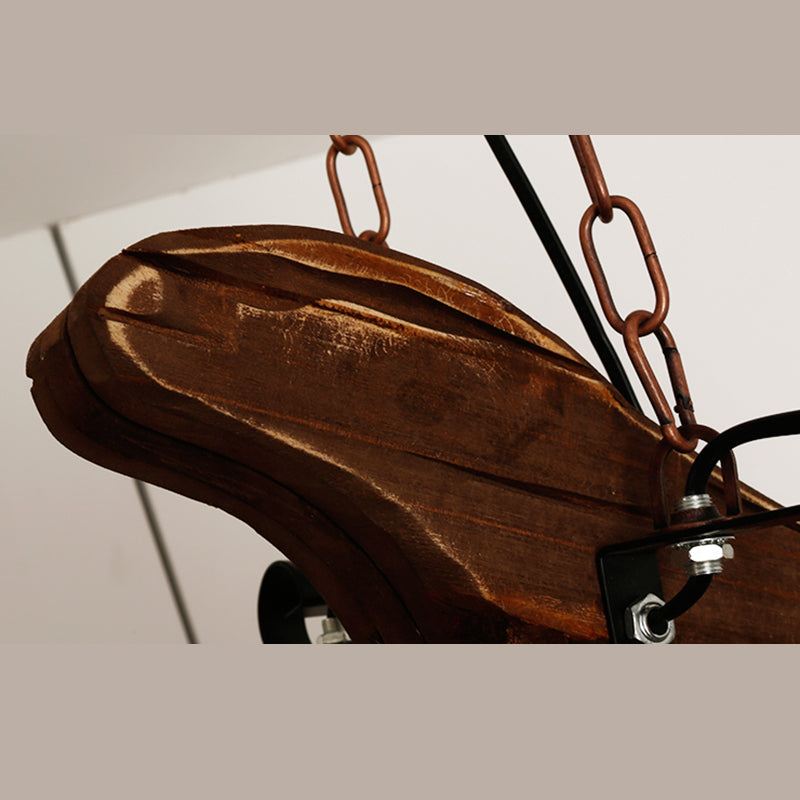 Luces de techo de techo de madera de araña de instrumentos de instrumentos de estilo industrial retro para restaurante