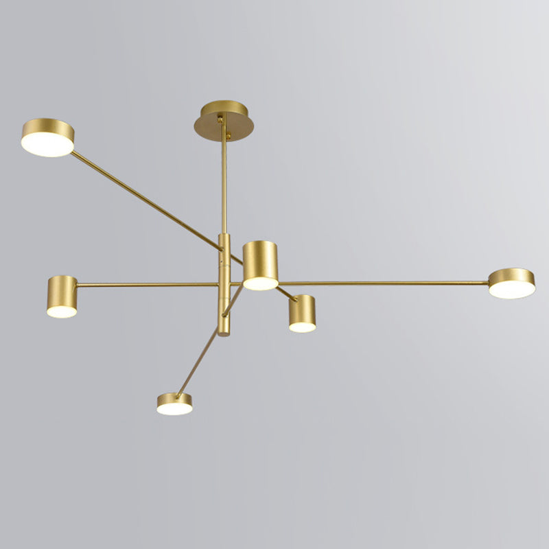 Gold Starburst Pendant Lighting Fixture Simple Style LED Metal Chandelier Pendant Light