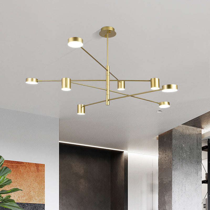 Gold Starburst Pendant Lighting Fixture Simple Style LED Metal Chandelier Pendant Light