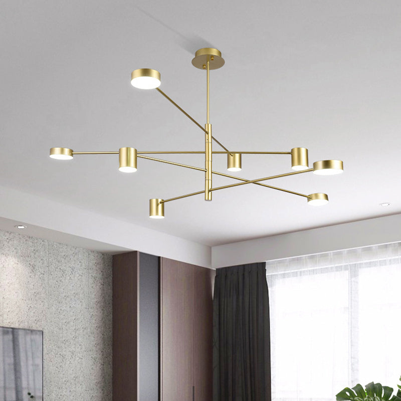 Gold Starburst Pendant Lighting Fixture Simple Style LED Metal Chandelier Pendant Light