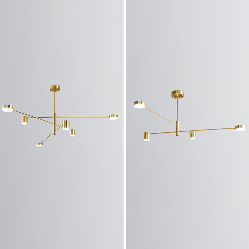 Gold Starburst Pendant Lighting Fixture Simple Style LED Metal Chandelier Pendant Light