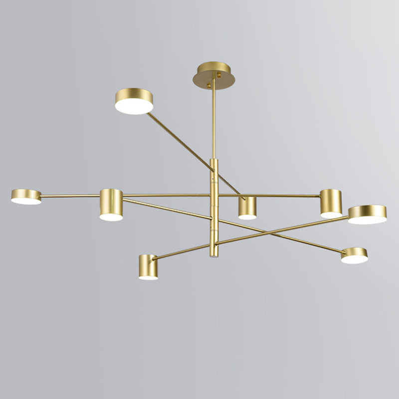 Gold Starburst Pendant Lighting Fixture Simple Style LED Metal Chandelier Pendant Light