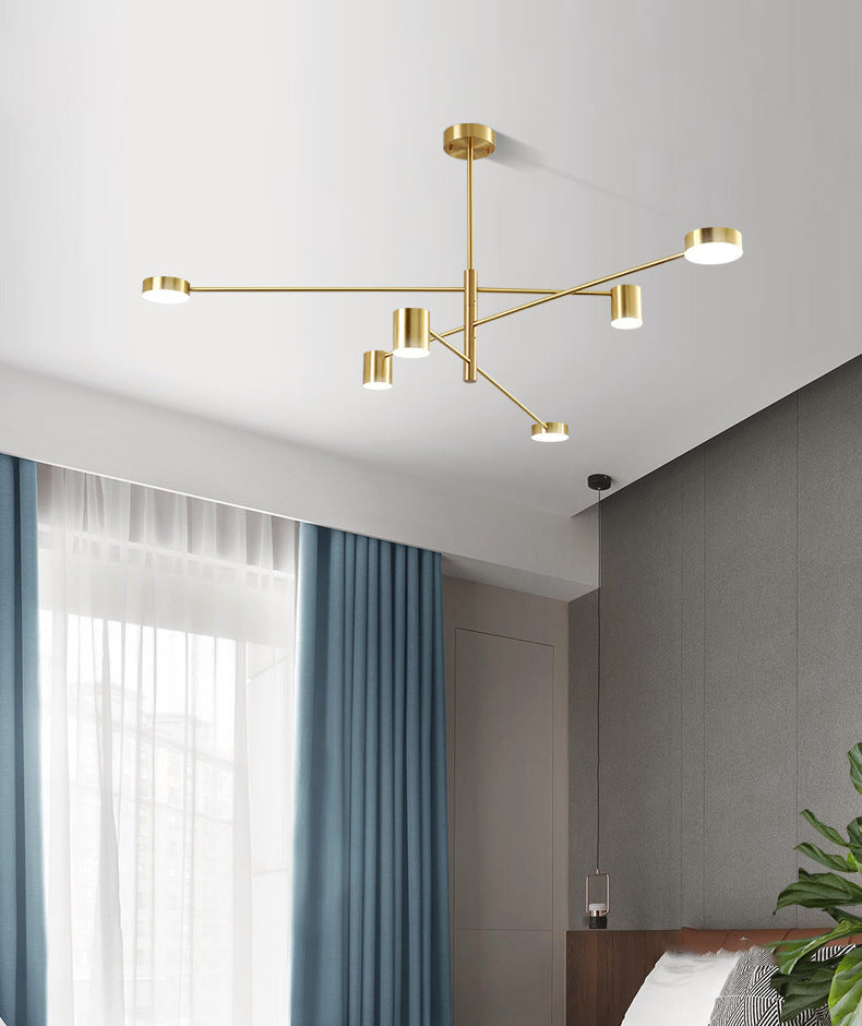 Gold Starburst Pendant Lighting Fixture Simple Style LED Metal Chandelier Pendant Light