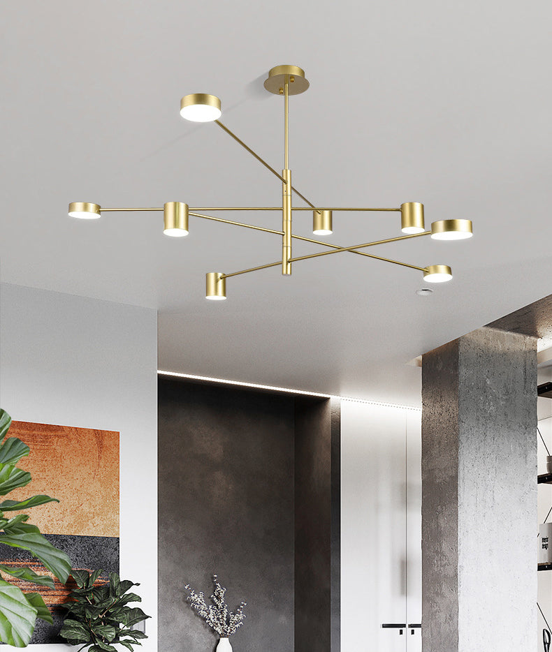 Gold Starburst Pendant Lighting Fixture Simple Style LED Metal Chandelier Pendant Light
