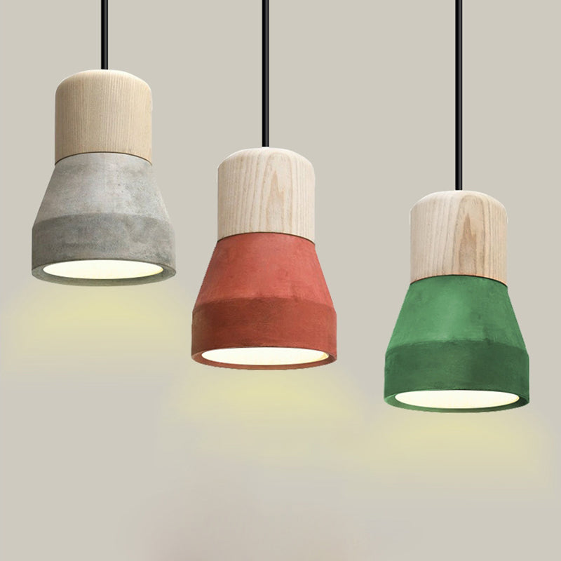 Modern Minimalist Minimalist Sospensione Affitto a sospensione Luce 1 Luce Light Affermazione Luce con tonalità di cemento