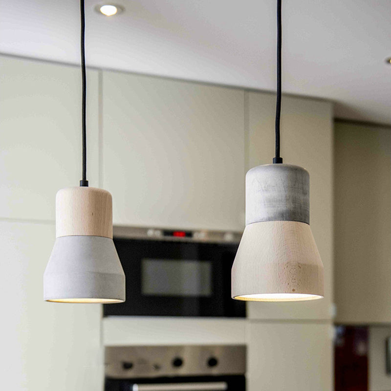 Modern Minimalist Minimalist Sospensione Affitto a sospensione Luce 1 Luce Light Affermazione Luce con tonalità di cemento