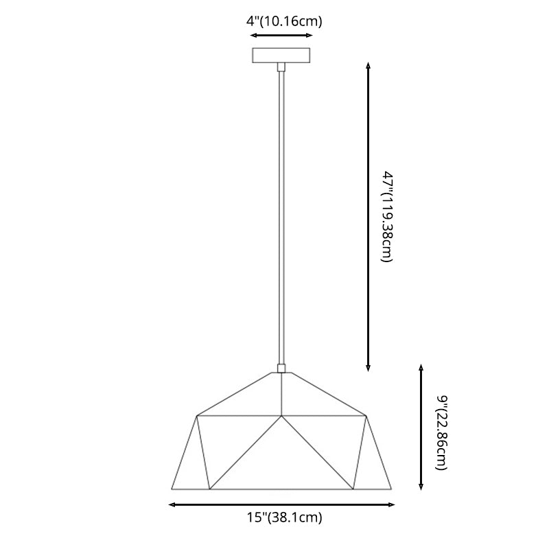 Modern Minimalist Style Geometric Pendant Lighting Fixtures Metal 1 Light Hanging Ceiling Light