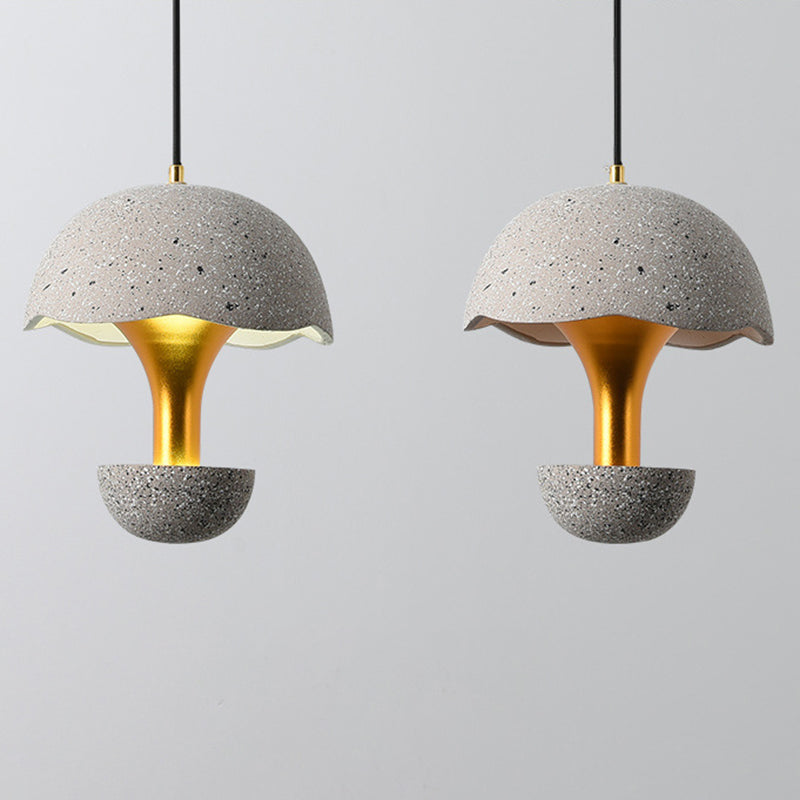 Modern Minimalist Style Globe Suspended Lighting Fixture Cement 1 Light Pendant Ceiling Lights for Bedroom