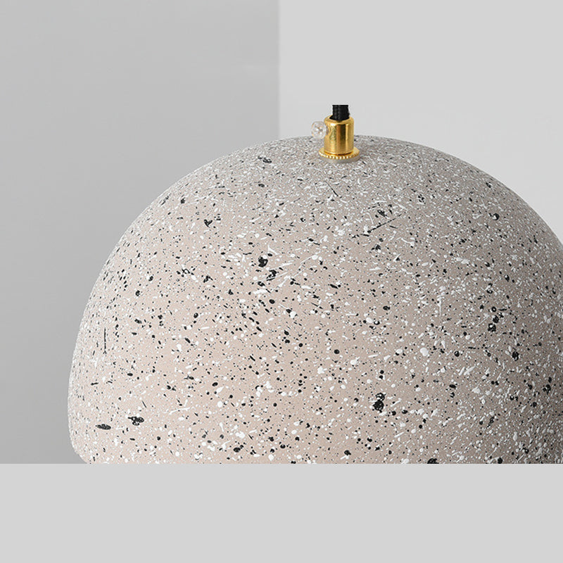 Modern Minimalist Style Globe Suspended Lighting Fixture Cement 1 Light Pendant Ceiling Lights for Bedroom