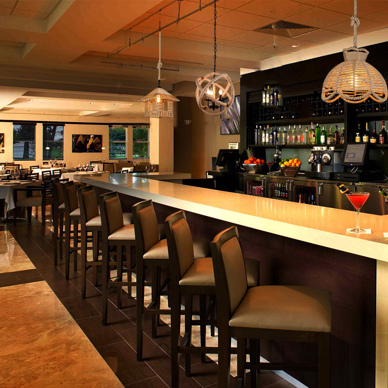 Industrieel touw koord commerciële hanglampverlichting metalen hanger verlichtingsarmaturen voor woonkamer