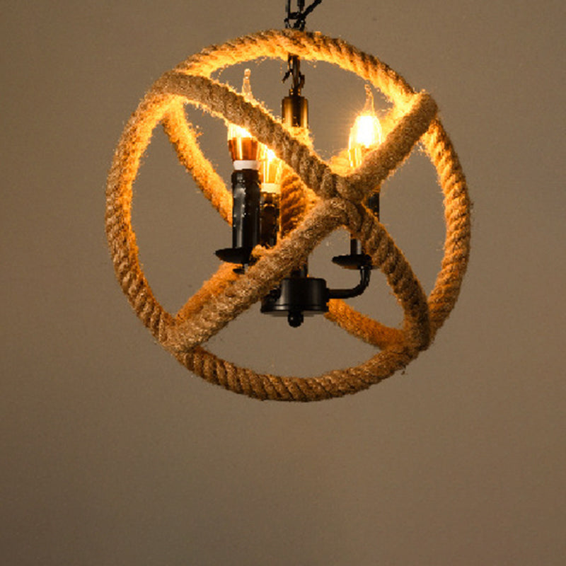 Industrieel touw koord commerciële hanglampverlichting metalen hanger verlichtingsarmaturen voor woonkamer