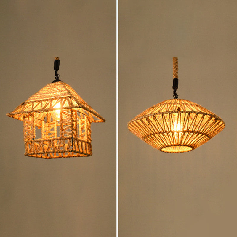 Industrieel touw koord commerciële hanglampverlichting metalen hanger verlichtingsarmaturen voor woonkamer