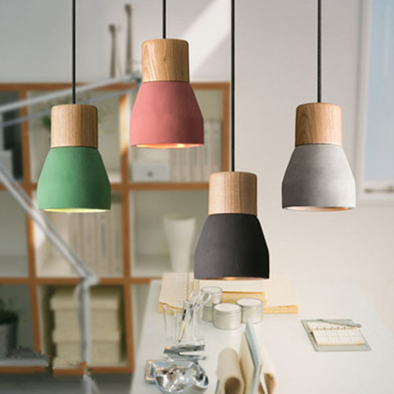 Moderne minimalistische stijl taps toelopende hanglampen 1 lichte hanglamp plafondlicht met cementschaduw