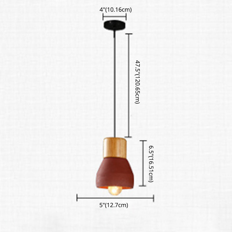 Moderne minimalistische stijl taps toelopende hanglampen 1 lichte hanglamp plafondlicht met cementschaduw