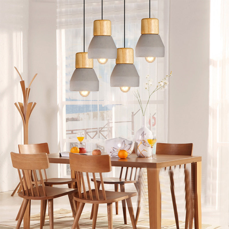 Moderne minimalistische stijl taps toelopende hanglampen 1 lichte hanglamp plafondlicht met cementschaduw