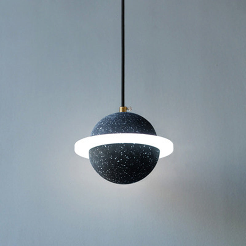 Globe Hanging Pendant Lights Modern Minimalist Style Pendant Ceiling Light with Cement Shade