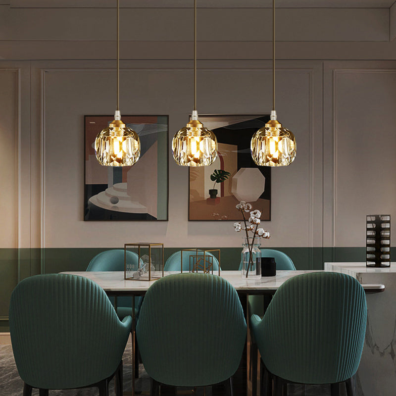 Globe Suspended Lighting armatuur Moderne Luxury Style Crystal Pendant plafondlampen voor eetkamer