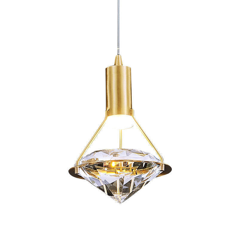 Moderne luxe stijl mini gesuspendeerde verlichting armatuur 1 lichte suspensie hanger met kristalschaduw