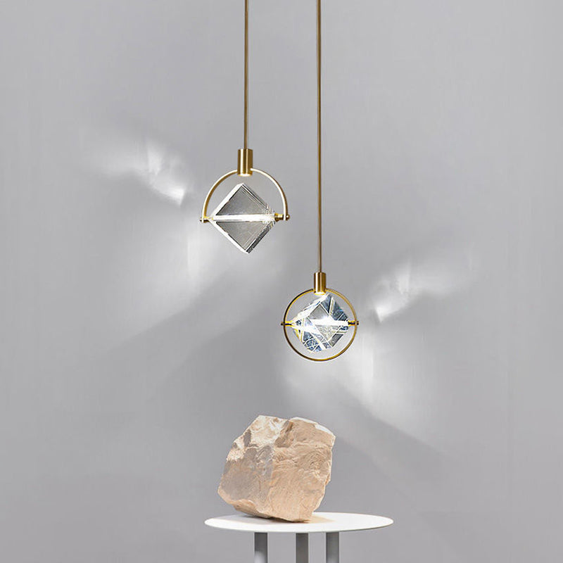 Moderne luxe stijl mini gesuspendeerde verlichting armatuur 1 lichte suspensie hanger met kristalschaduw