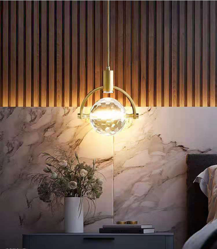 Moderne luxe stijl mini gesuspendeerde verlichting armatuur 1 lichte suspensie hanger met kristalschaduw