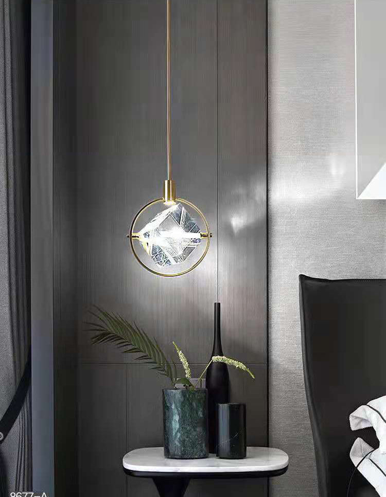 Moderne luxe stijl mini gesuspendeerde verlichting armatuur 1 lichte suspensie hanger met kristalschaduw
