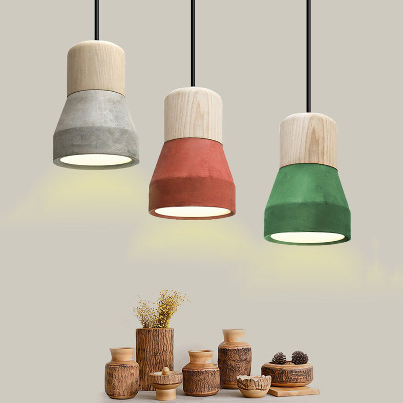 Modern Minimalist Minimalist Sospensione Affitto a sospensione Luce 1 Luce Light Affermazione Luce con tonalità di cemento