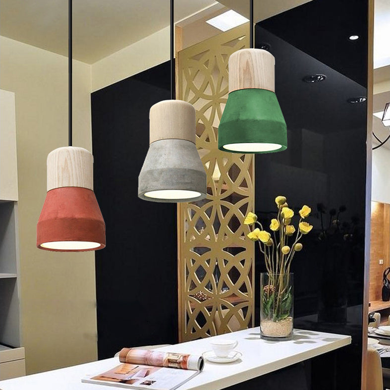 Modern Minimalist Minimalist Sospensione Affitto a sospensione Luce 1 Luce Light Affermazione Luce con tonalità di cemento