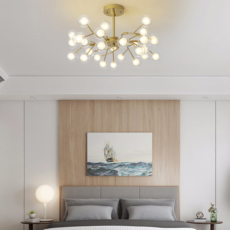 Wrought Iron Firefly Pendant Light in Modern Simplicity Sputnik Adjustable Hanging Lamp for Living Room